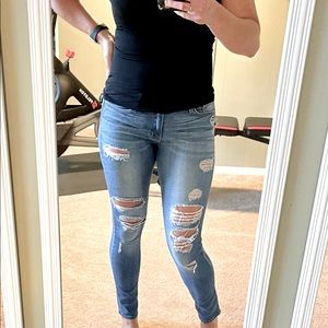 Flying monkey mid rise skinny jeans